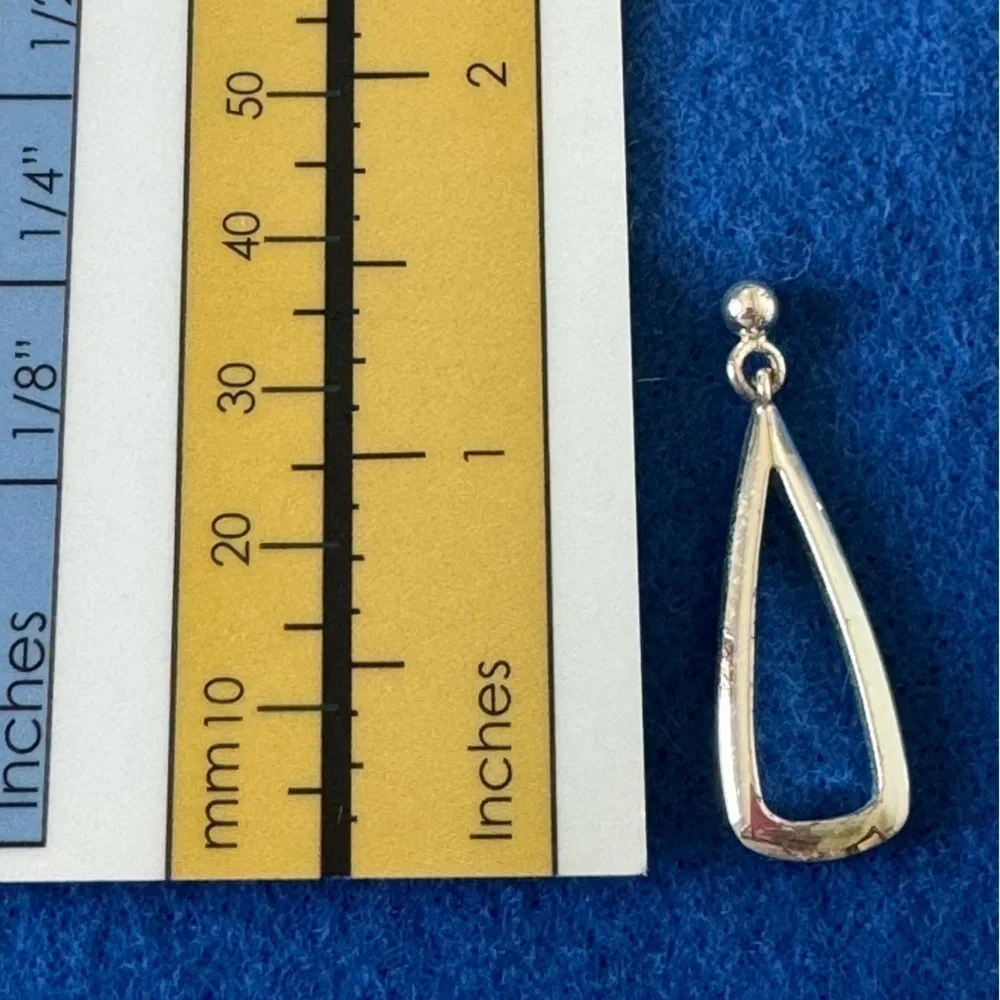 Macy’s Silver Oblong Hoop Drop Minimalist Earrings